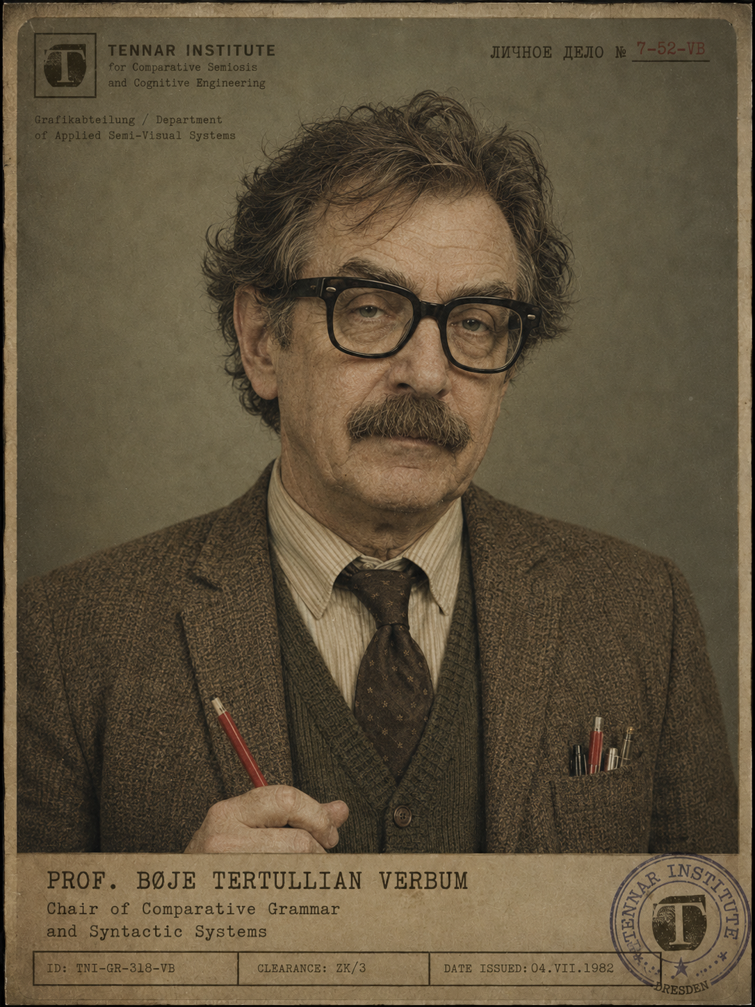 Portrait of Prof. Bøje Tertullian Verbum